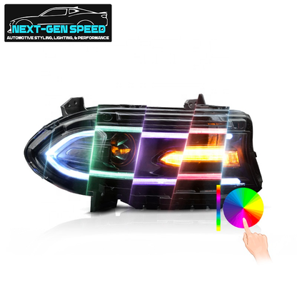 2015 - 24 Prebuilt RGB LED Projector Headlights (Color Changing/Bluetooth) | SRT/RT/GT/SXT)