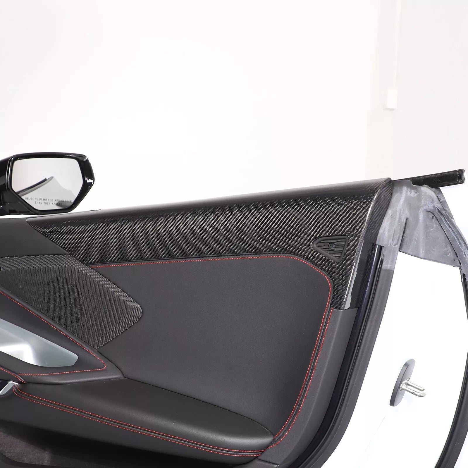 C8 Corvette Carbon Fiber Interior Inner Door Upper Covers | Next-Gen Carbon