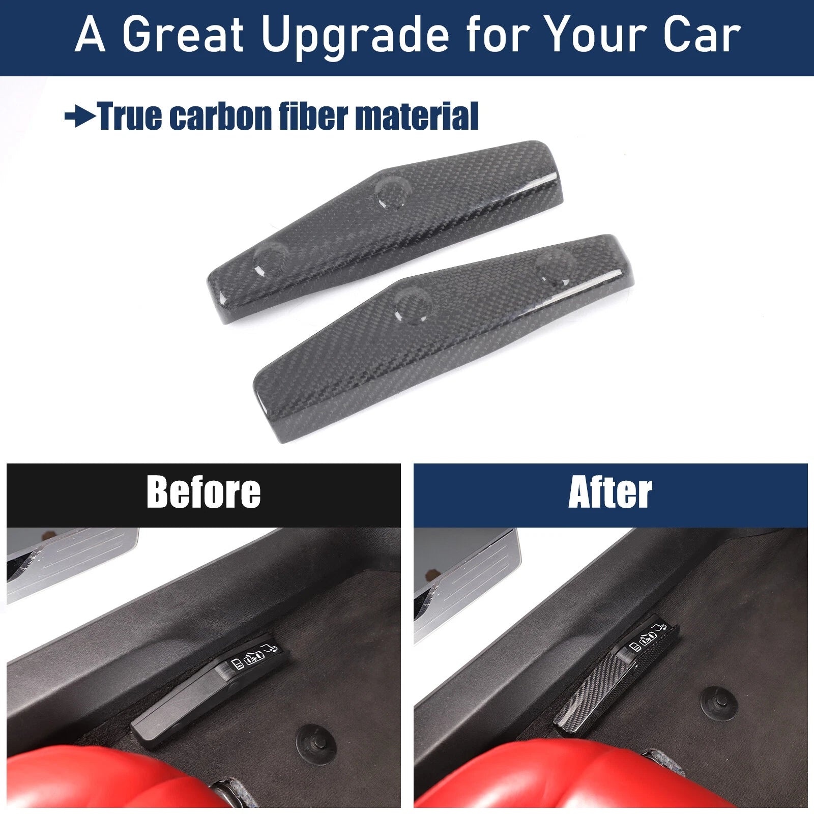C8 Corvette Carbon Fiber Emergency Door Unlock Trim Covers