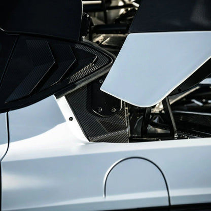 Corvette C8 Dry Carbon Fiber Rear Hatch Hinge Pillar Trim Cover Overlays image 6