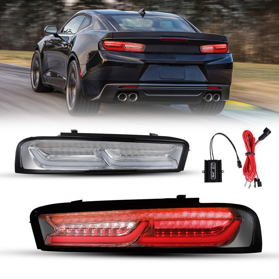 2016 - 18 Camaro Clear Sequential Tail Lights - Red Signal image 1