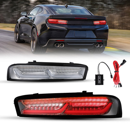 2016 - 18 Camaro Clear Sequential Tail Lights - Red Signal image 1
