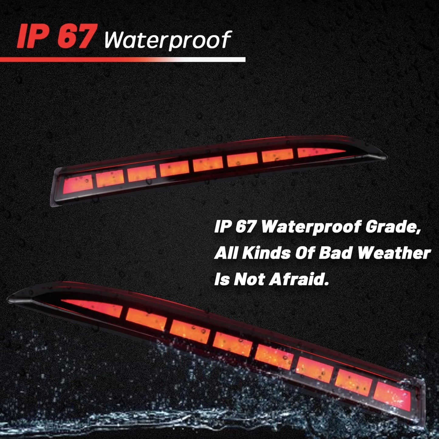 2016 - 24 Camaro Smoked LED Sequential Rear Bumper Reflectors