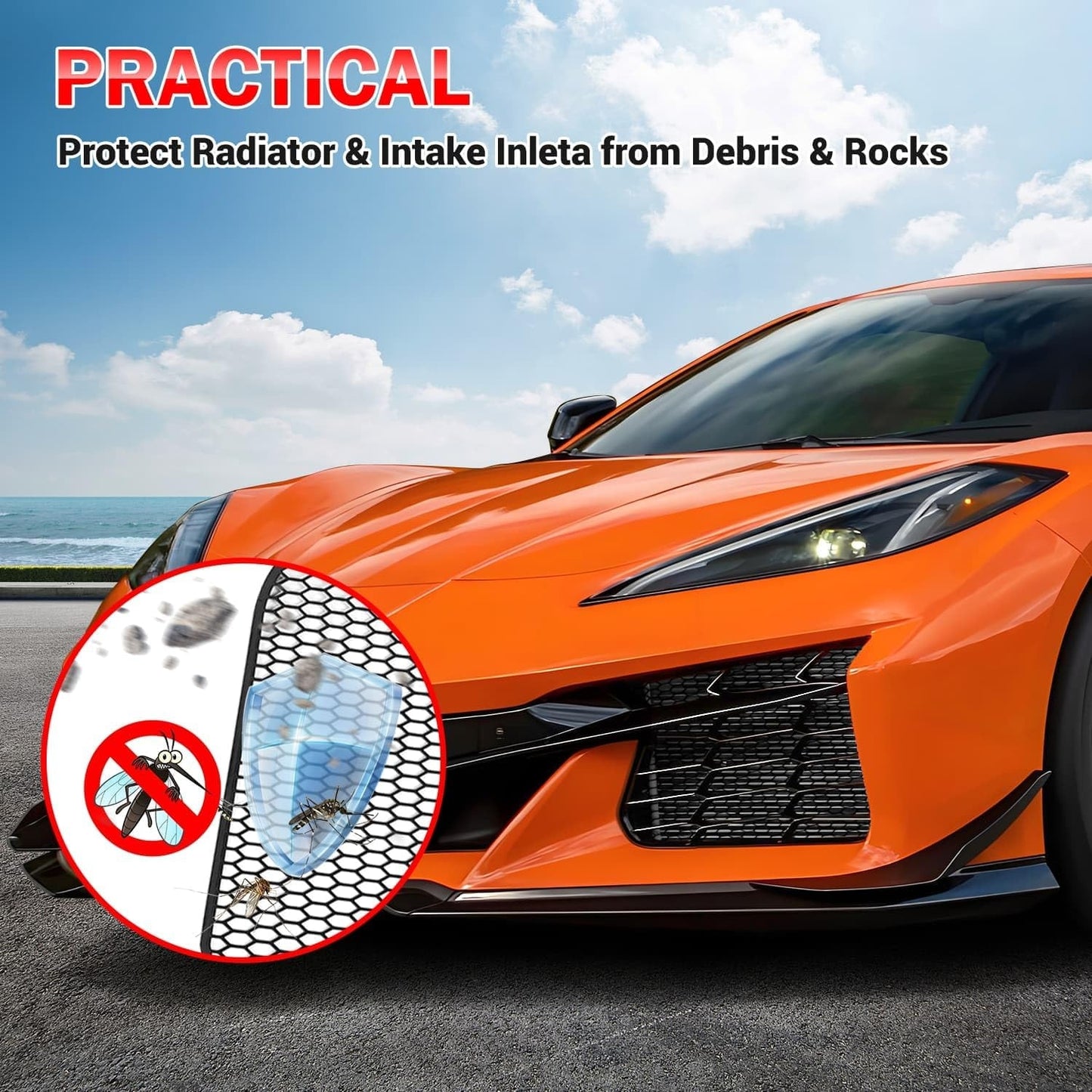 C8 Corvette Z06/E-Ray Front Intake Mesh Grilles (Metal)