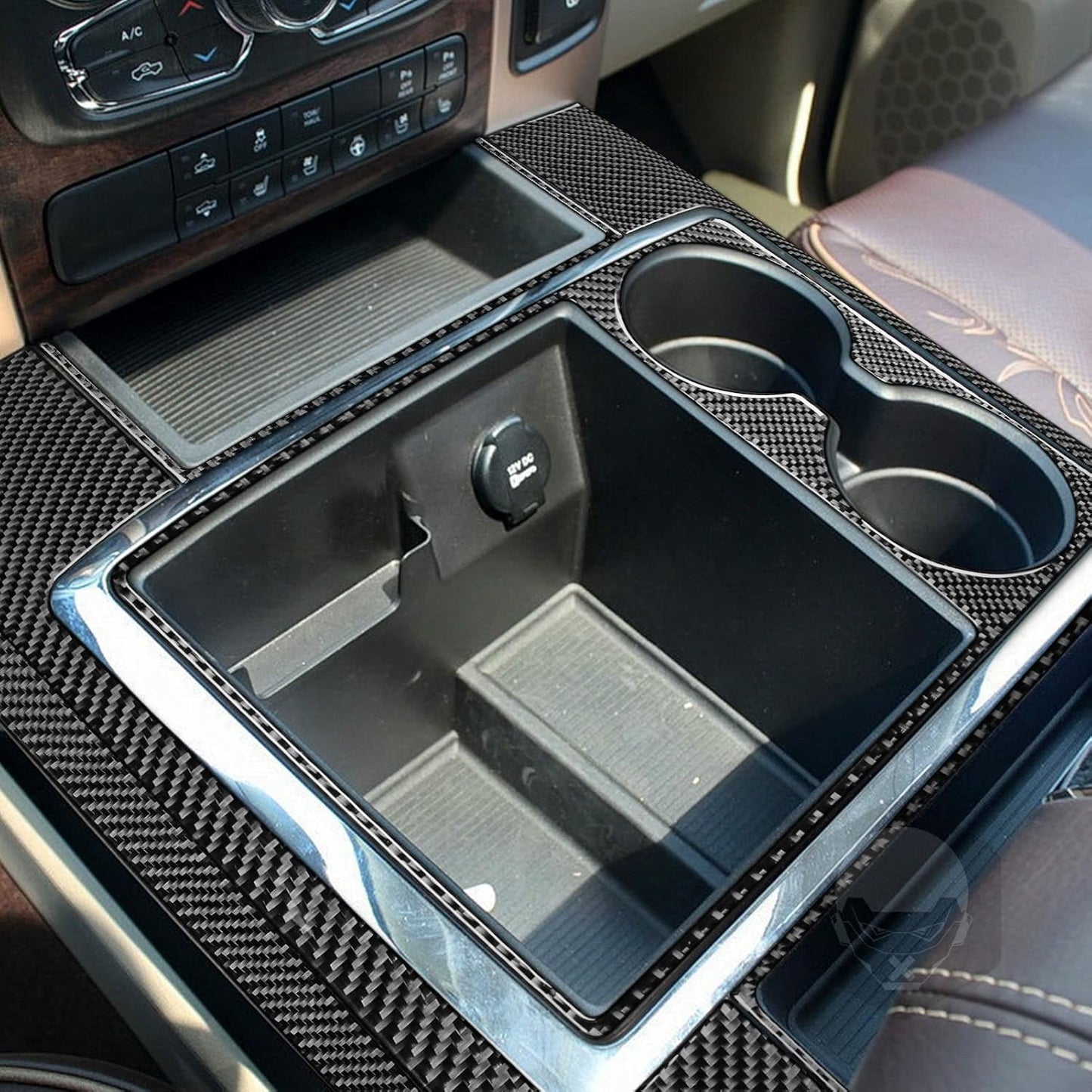 2016 - 18 Dodge Ram Carbon Fiber Center Console Overlay Kit | Next-Gen Carbon
