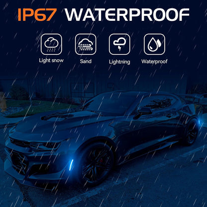 2016 - 24 Camaro Smoked Dual Blue LED Side Markers