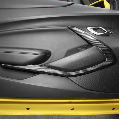 2016-24 Camaro Carbon Fiber Interior ABS Door Surround Trim Bezel Cover