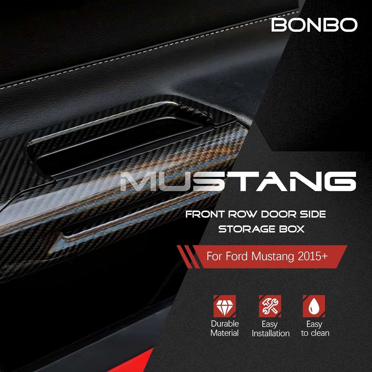 2015 - 23 Ford Mustang Door Handle Pocket Organizer