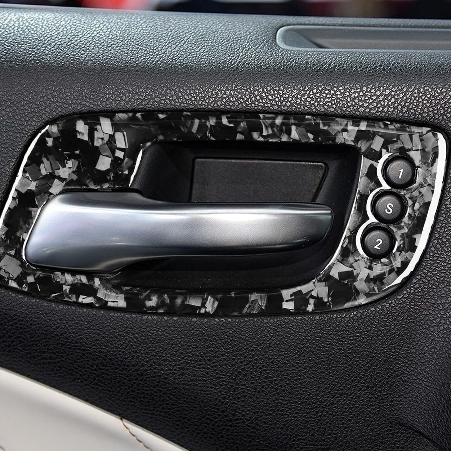2011 – 24 Dodge Charger Forged Carbon Fiber Interior Door Handle Trim Covers
