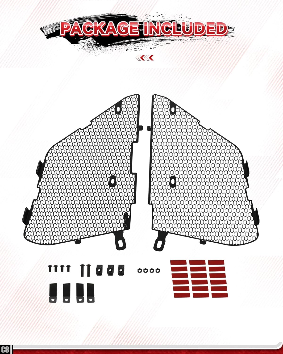 C8 Corvette Stingray Front Grill Covers Radiator Guards w/Bolts |