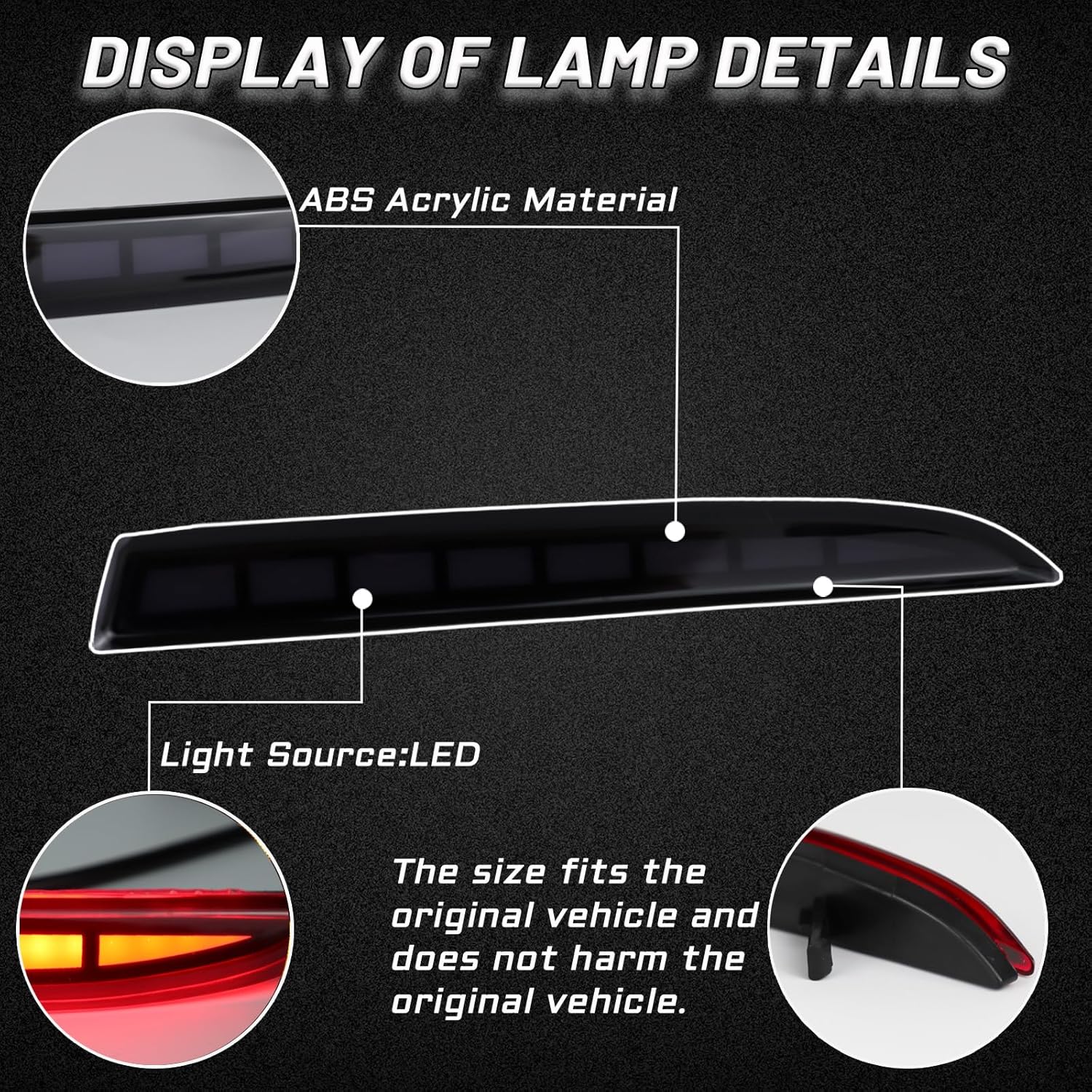 2016 - 24 Camaro Smoked LED Sequential Rear Bumper Reflectors