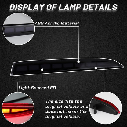 2016 - 24 Camaro Smoked LED Sequential Rear Bumper Reflectors