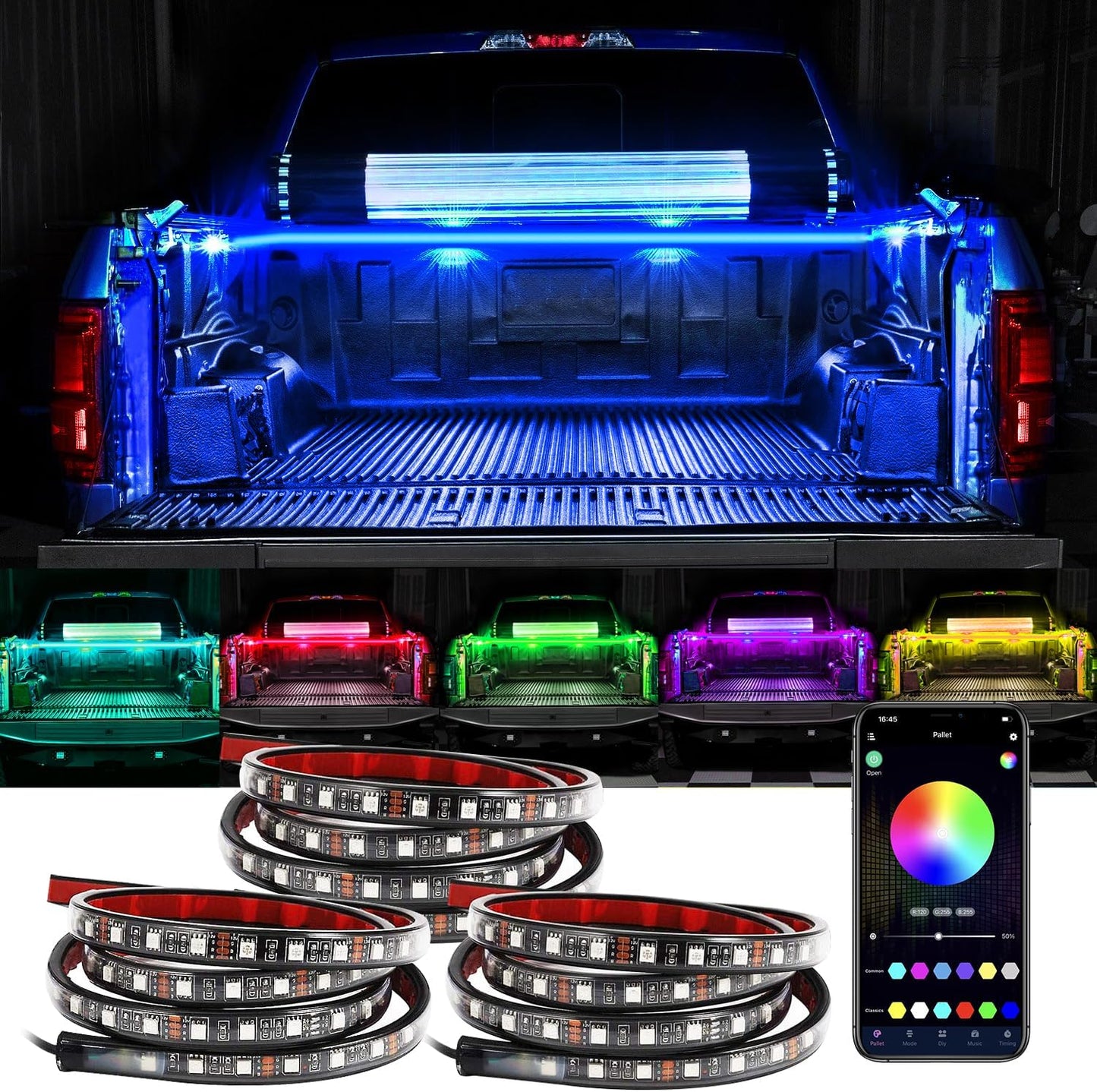 Multicolor Flow Series LED Ambient Truck Bed Lighting Kit