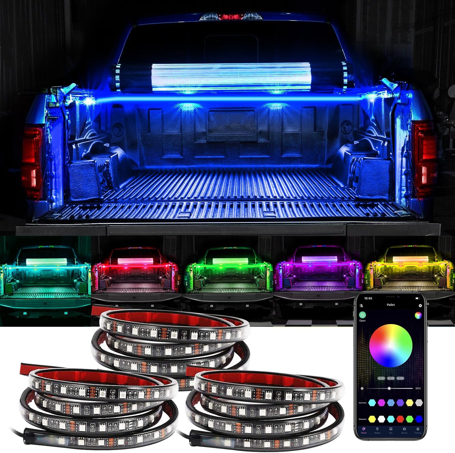 Multicolor Flow Series LED Ambient Truck Bed Lighting Kit