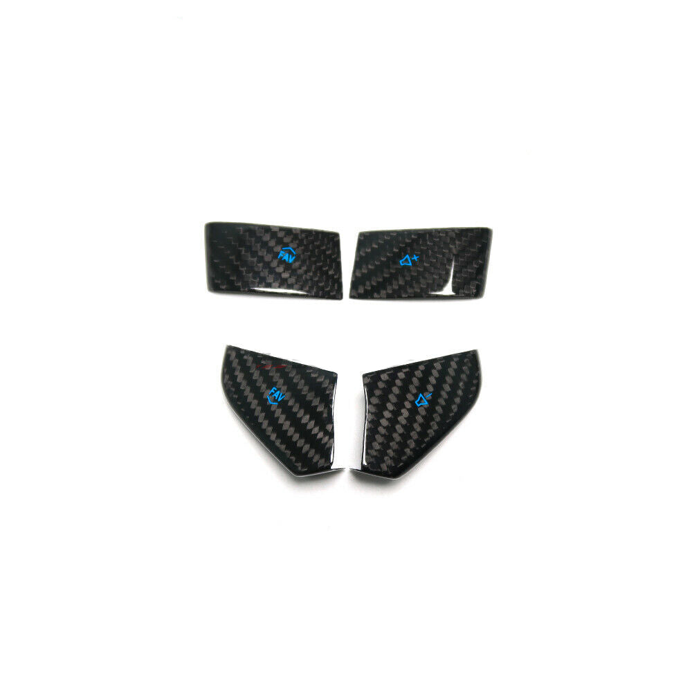 C8 Corvette Carbon Fiber Steering Wheel Button Covers (Black/Red/White/Blue) | Next-Gen Carbon
