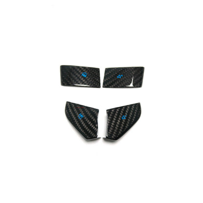 C8 Corvette Carbon Fiber Steering Wheel Button Covers (Black/Red/White/Blue) | Next-Gen Carbon