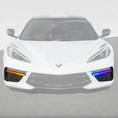 C8 Corvette Stingray RGB Flow LED DRL Grille Bezels image 0
