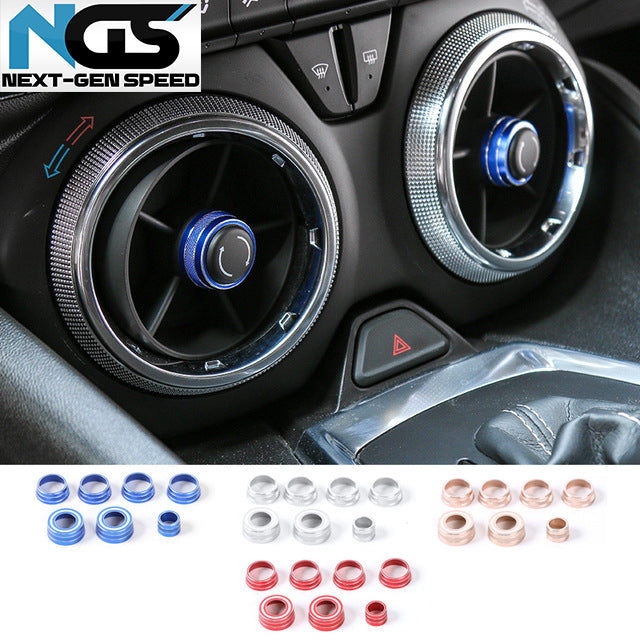 2016 - 24 Camaro Colored Aluminum Interior Vent/Switch Knobs | Red/Blue/Silver image 0