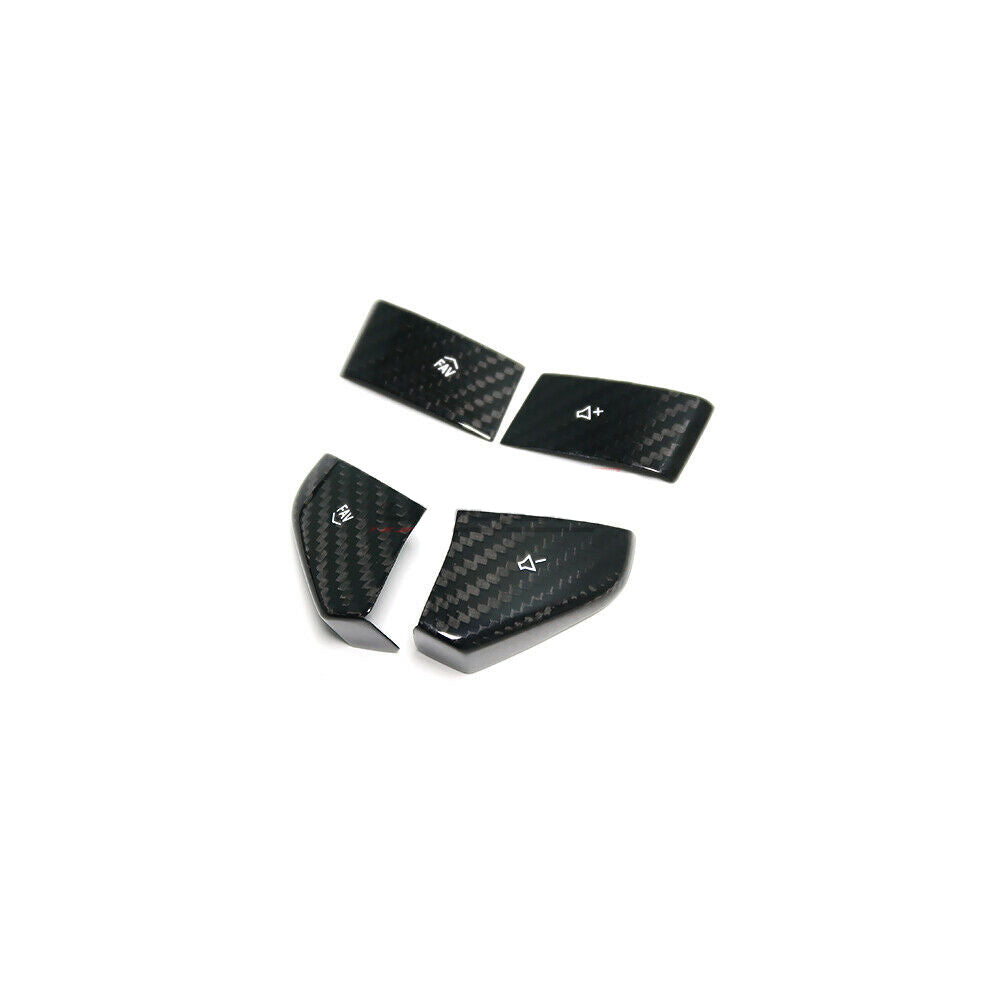 C8 Corvette Carbon Fiber Steering Wheel Button Covers (Black/Red/White/Blue) | Next-Gen Carbon