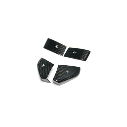 C8 Corvette Carbon Fiber Steering Wheel Button Covers (Black/Red/White/Blue) | Next-Gen Carbon