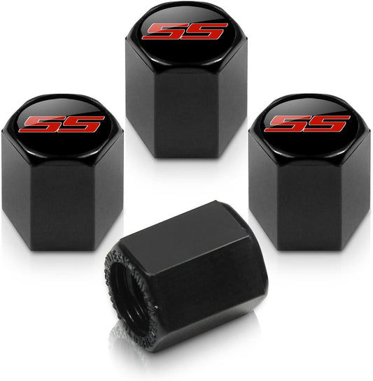 Camaro SS Elite Gloss Black SS Valve Stem Caps image 0