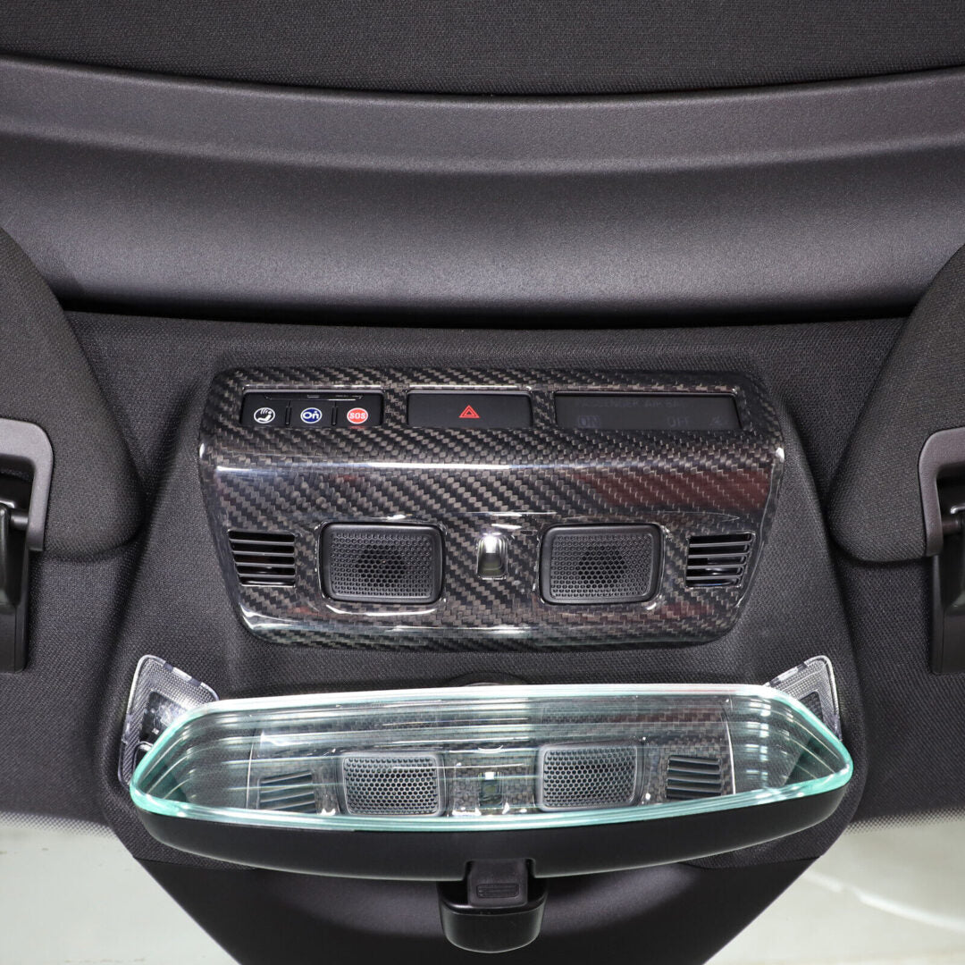 C8 Corvette Carbon Fiber Upper Roof Reading Light Panel Cover - Black / Red / Blue