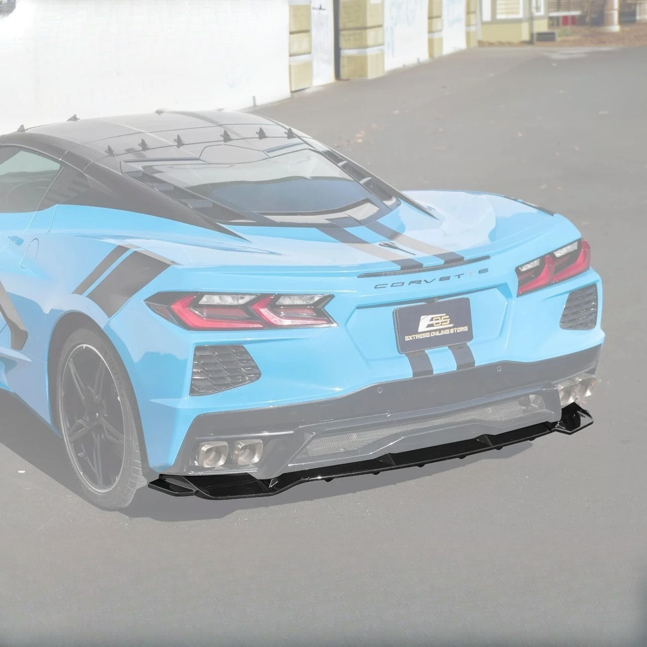 C8 Corvette Stingray Gloss Black Rear Bumper Add-On Diffuser Lip