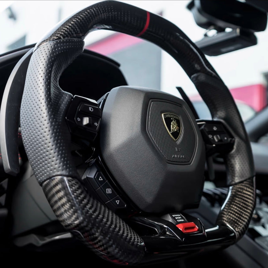 2014 - 24 Lamborghini Huracan Custom Carbon Fiber Steering Wheel | Next-Gen Carbon image 2