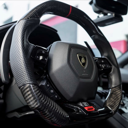 2014 - 24 Lamborghini Huracan Custom Carbon Fiber Steering Wheel | Next-Gen Carbon image 2