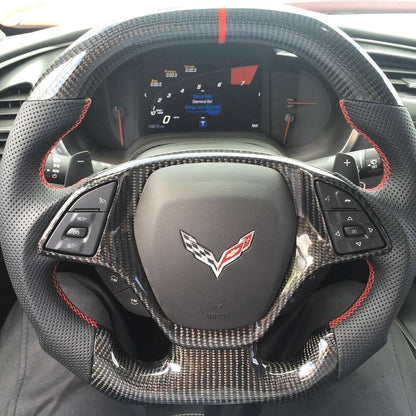 2014-19 C7 Corvette Custom Carbon Fiber Steering Wheel (Complete/Heated) | Next-Gen Carbon