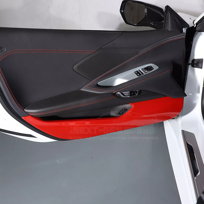 C8 Corvette Red Interior ABS Door Kick Panel Covers