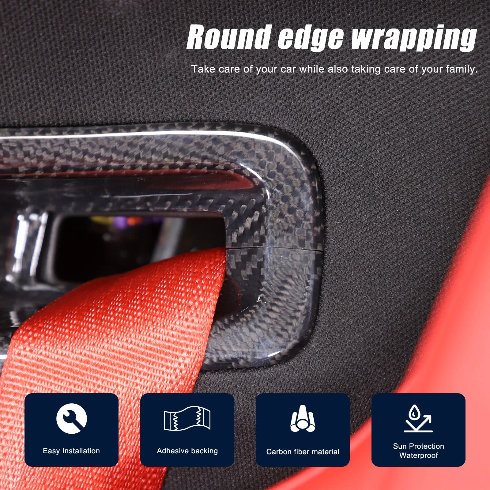 C8 Corvette Real Carbon Fiber Seat Belt Trim Cover | Stingray / Z06