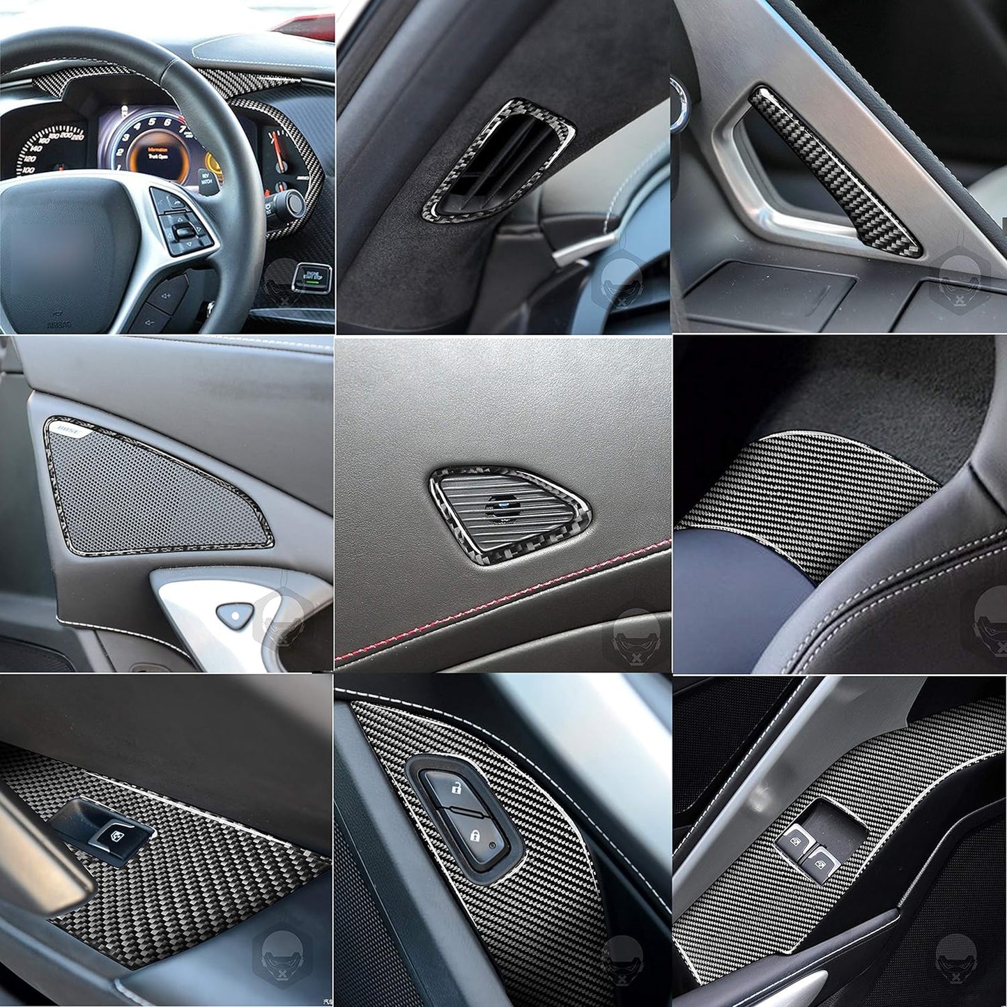 2014-19 C7 Corvette Real Carbon Fiber Complete Interior Trim Kit - 48pcs  | Stingray/Gransport/Z06/ZR1