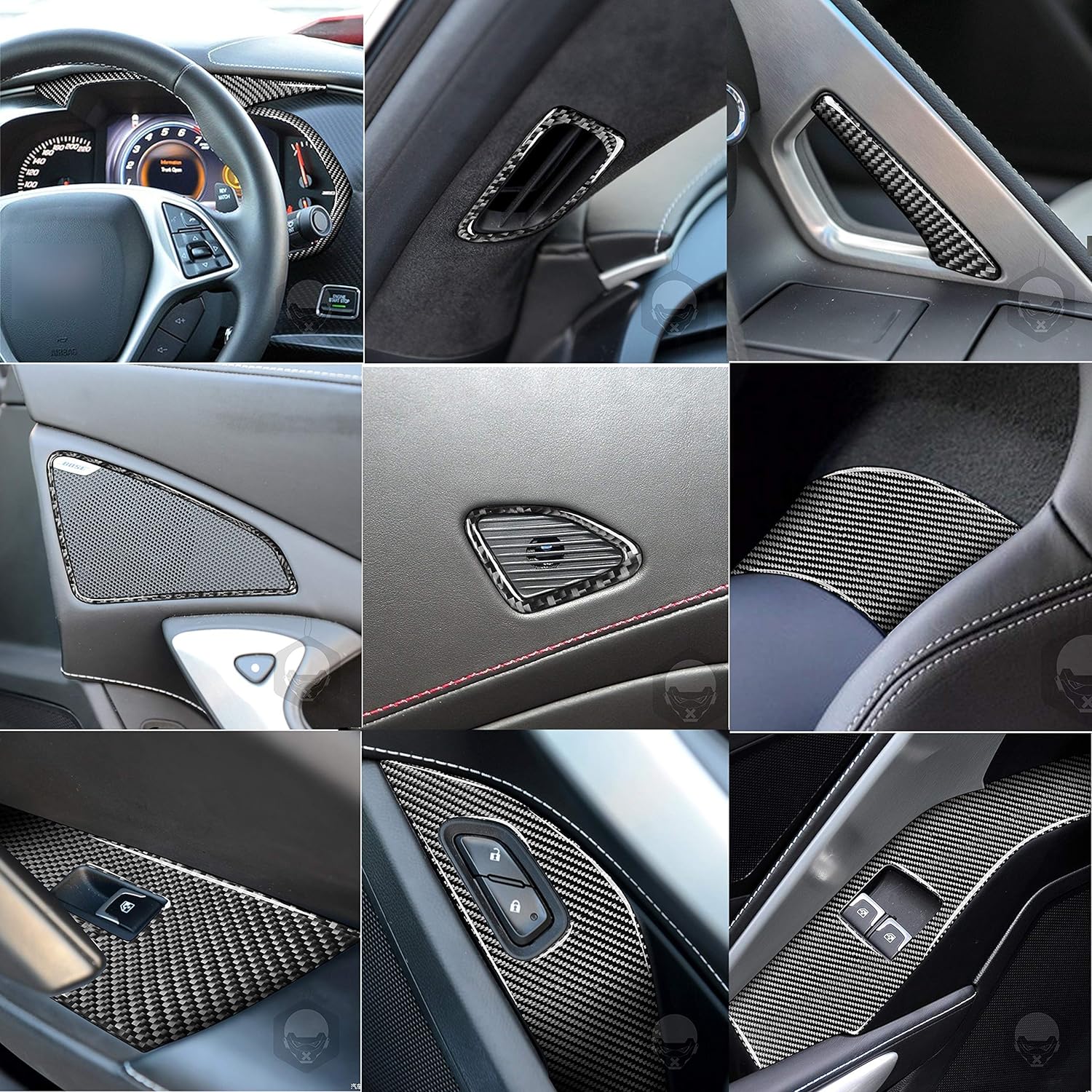 2014-19 C7 Corvette Real Carbon Fiber Complete Interior Trim Kit - 48pcs  | Stingray/Gransport/Z06/ZR1