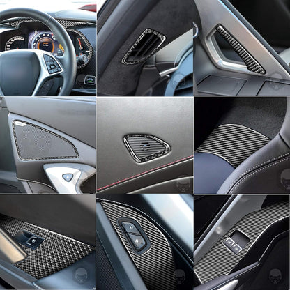 2014-19 C7 Corvette Real Carbon Fiber Complete Interior Trim Kit - 48pcs  | Stingray/Gransport/Z06/ZR1