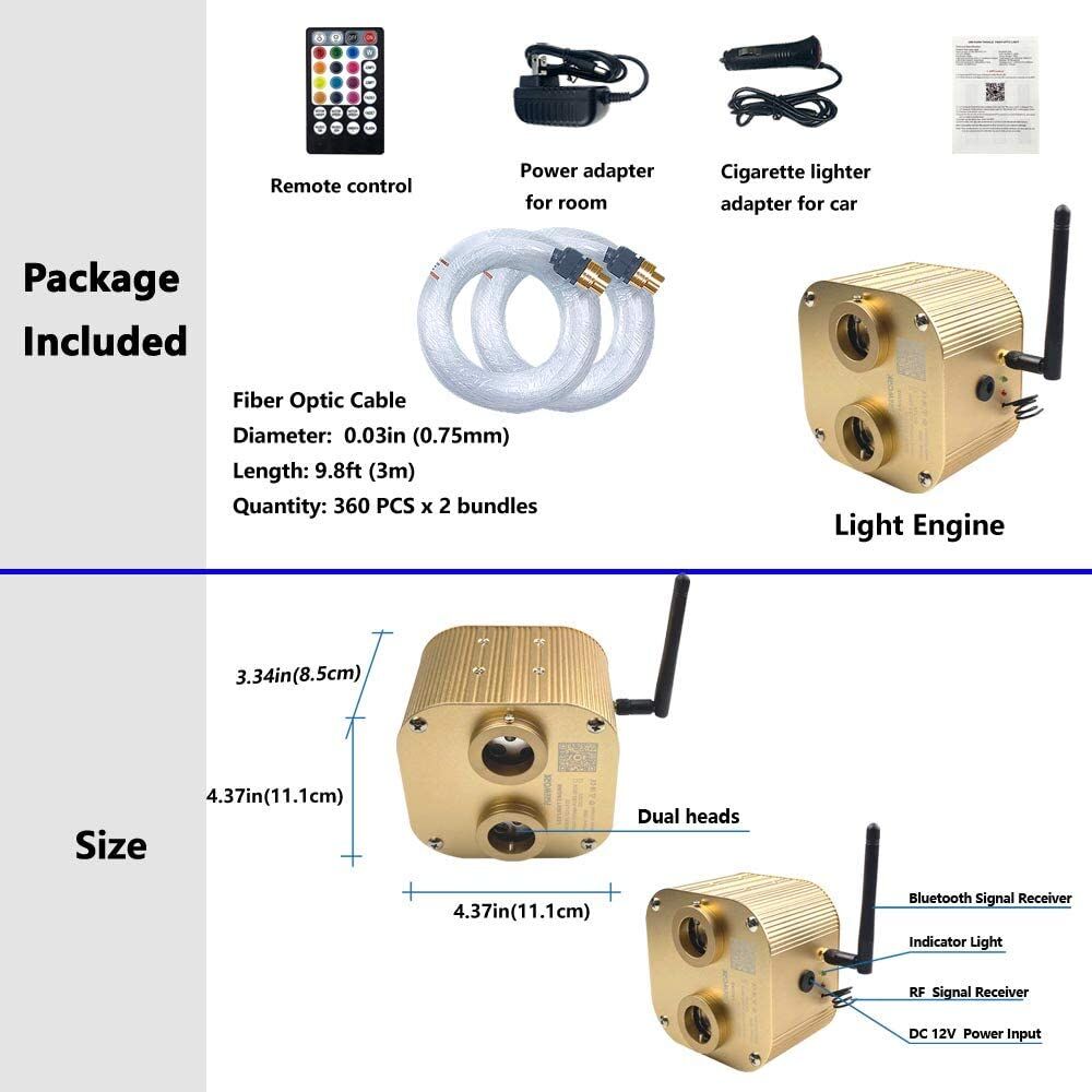 Star Light Headliner LED Ceiling Kit - Twinkle | Dual Port | Assorted | Bluetooth/Remote image 1