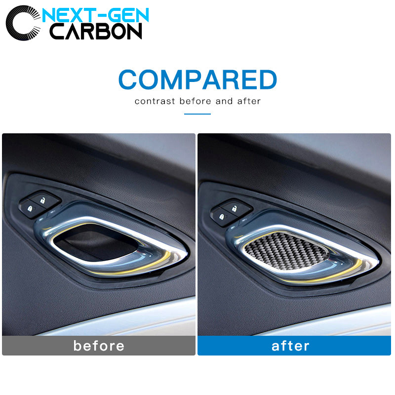 2016 - 24 Camaro Carbon Fiber Inner Door Handle Surround Covers image 4