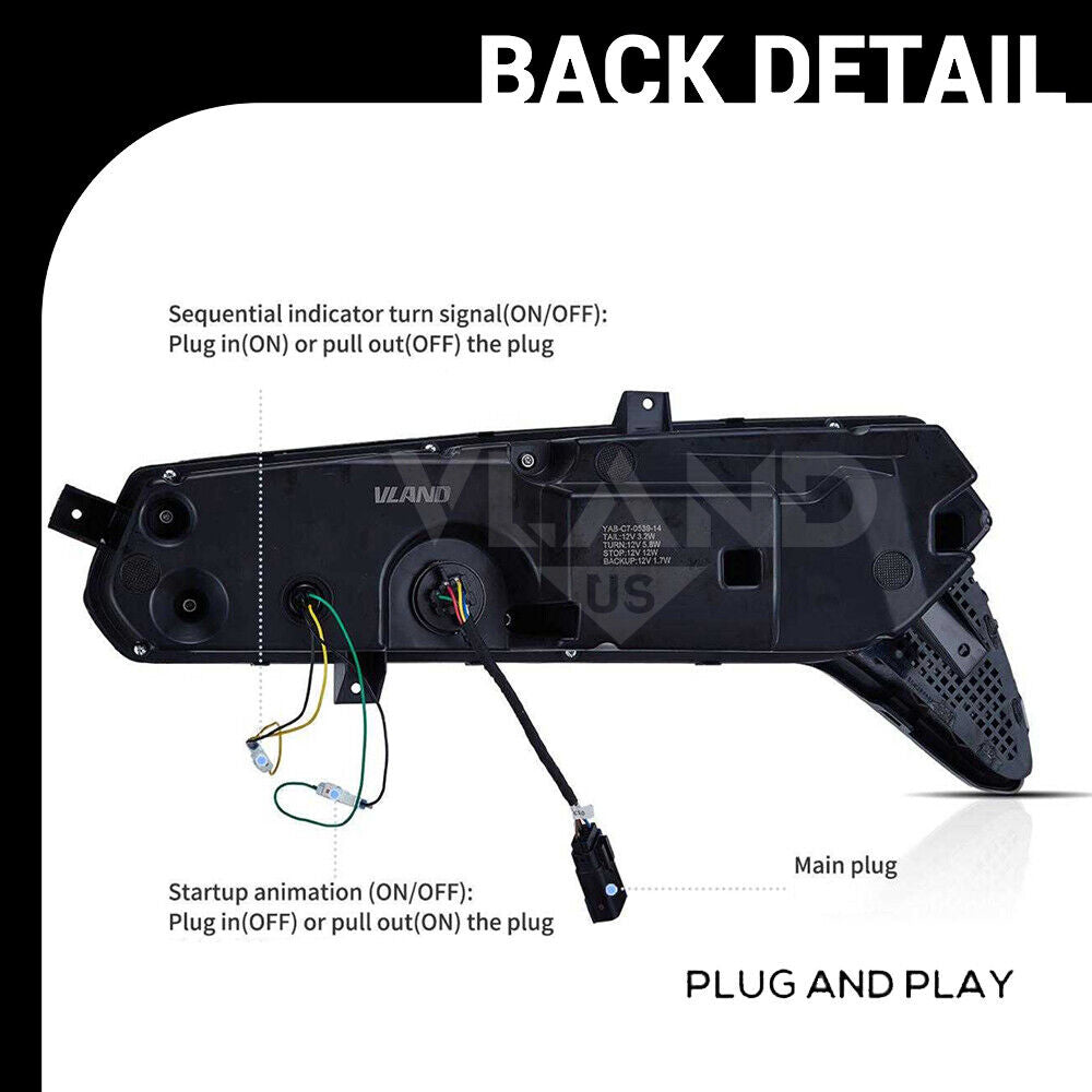 2014-19 C7 Corvette C8 Style Sequential Smoked LED Rear Tail Lights