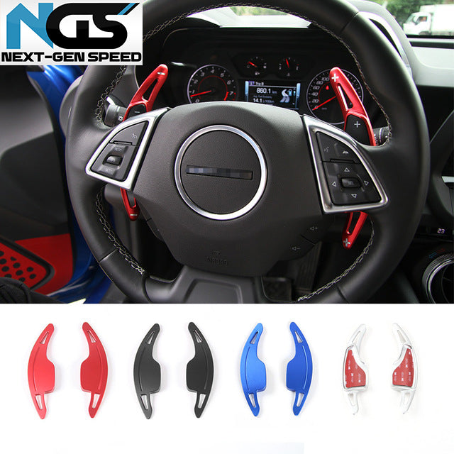 2016 - 24 Camaro Aluminum Paddle Shifter Cover Extensions | Red/Blue/Green/Silver/Black image 0