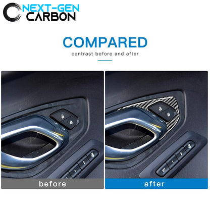 2016 - 24 6th Gen Camaro Carbon Fiber Interior Door Lock Trim Covers | Next-Gen Carbon image 3