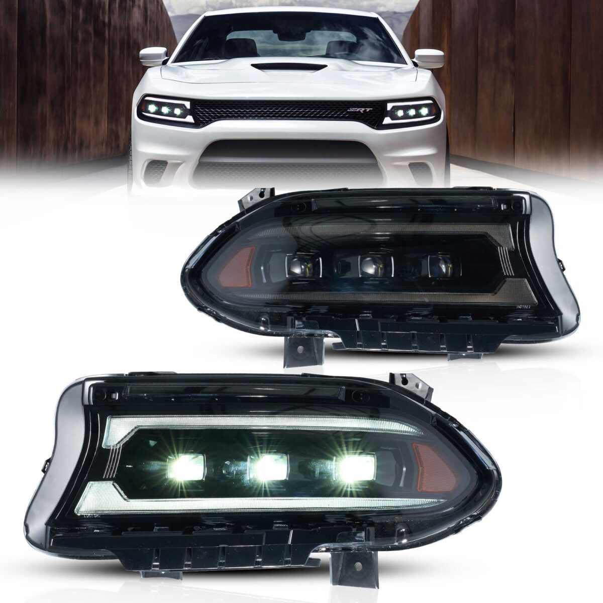 2015 - 24 Dodge Charger Triple Beam DRL Headlights image 0