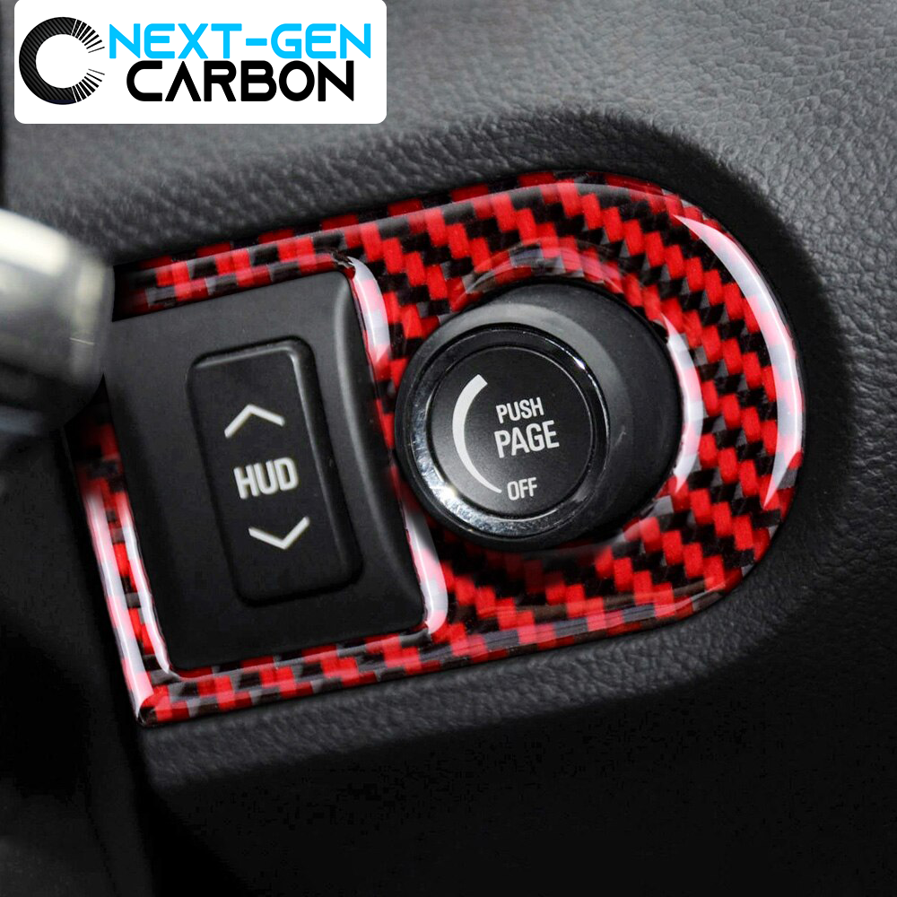2010 - 15 Camaro Real Carbon Fiber HUD Switch Trim | Black / Red Carbon