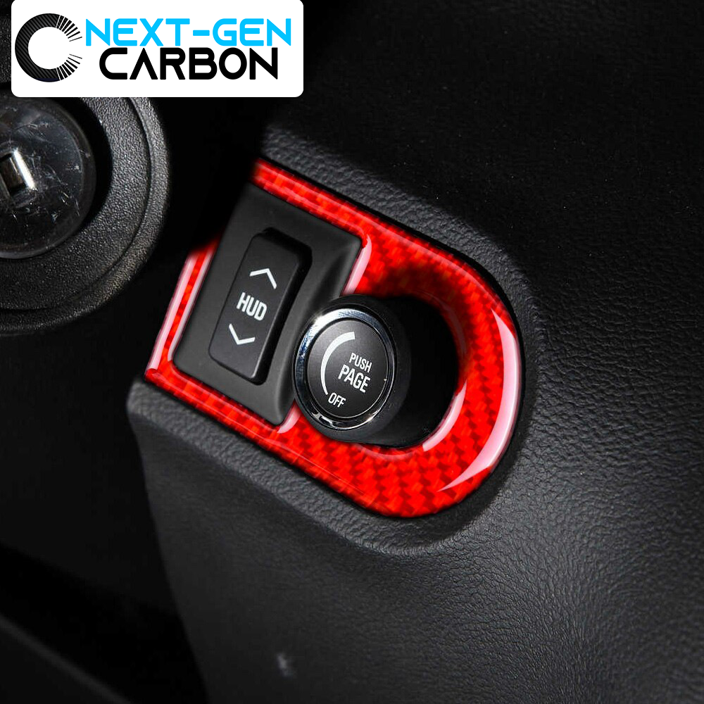 2010 - 15 Camaro Real Carbon Fiber HUD Switch Trim | Black / Red Carbon