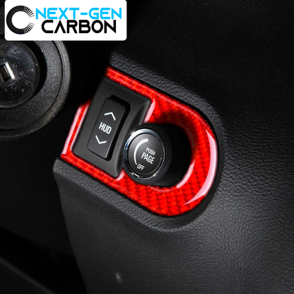 2010 - 15 Camaro Real Carbon Fiber HUD Switch Trim | Black / Red Carbon