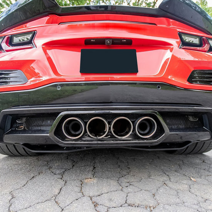 C8 Z06 OE Style Silver Exhaust Tips with Mesh Grill