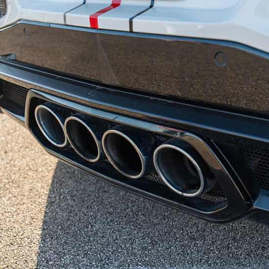 C8 Z06 OE Style Silver Exhaust Tips with Mesh Grill
