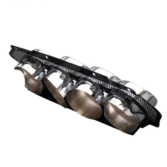 C8 Z06 OE Style Silver Exhaust Tips with Mesh Grill