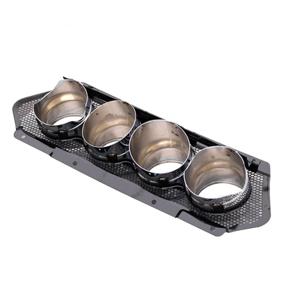 C8 Z06 OE Style Silver Exhaust Tips with Mesh Grill