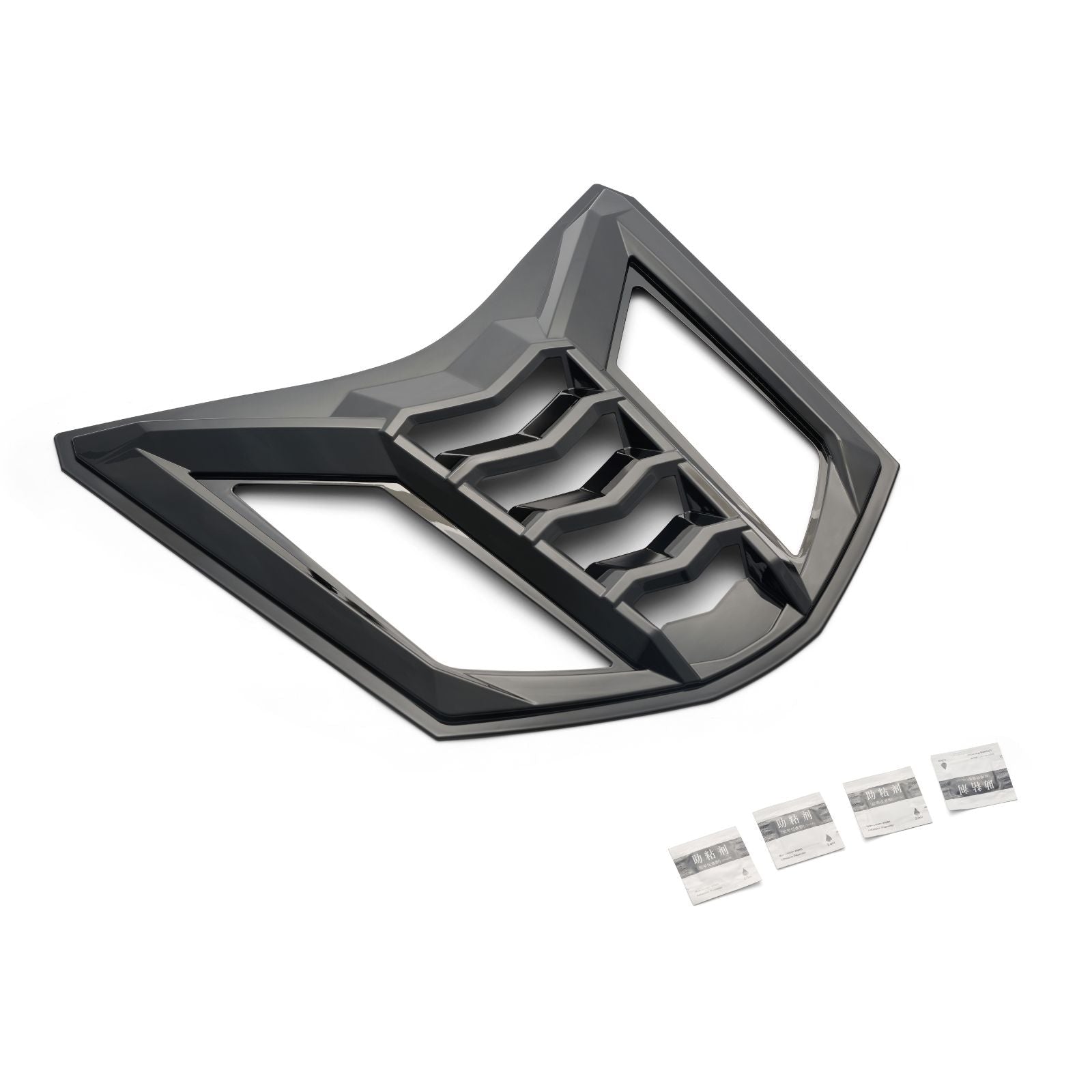 C8 Corvette Coupe Rear Split Rear Window Louvers | (Gloss Black, Carbon Fiber Look)