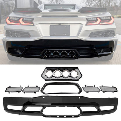 C8 Corvette Center Exit Rear Diffuser + Exhaust Tips + Mesh Grille